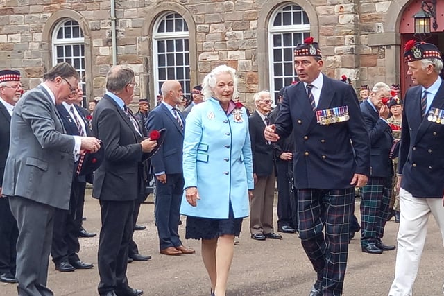 Caroline Pryer presented the roses in her position as vice Lord-Lieutenant of Northumberland.