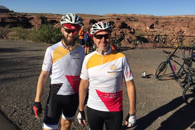 David and Adam cycling the Grand Canyon in Oct 2017 for Brain Tumour Research (Photo submitted by Brain Tumour Research).