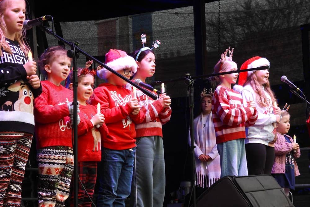 Children performing on stage at last year's Morpeth Christmas Lights Switch On event. Picture by Anne Hopper.