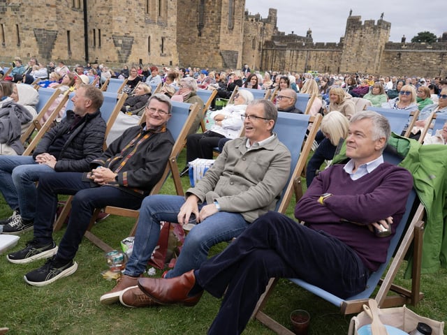 Sitting comfortably for Mamma Mia at Alnwick Castle.