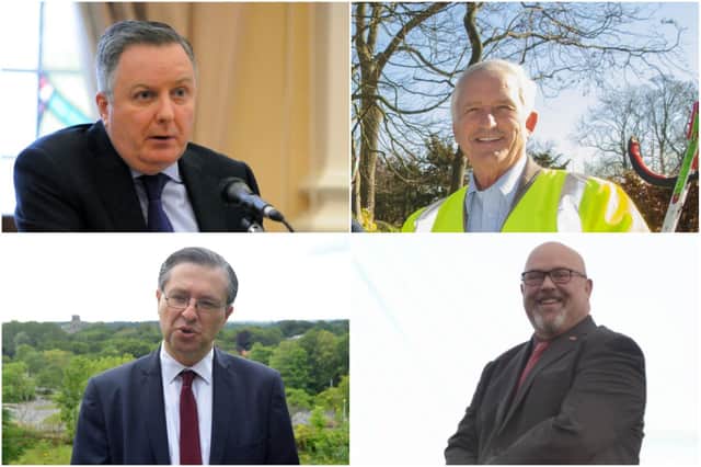 The LA7 statement is signed by council leaders including, clockwise from top left, Cllr Iain Malcolm of South Tyneside Council, Cllr Glen Sanderson, of Northumberland County Council, Cllr Simon Henig, of Durham County Council and Cllr Graeme Miller, of Sunderland City Council.