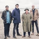 The Vera cast on Holy Island. Picture: ITV