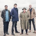 The Vera cast on Holy Island. Picture: ITV