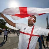 An England fan ahead of the FIFA World Cup Group B match at the Khalifa International Stadium, Doha. Picture date: Monday November 21, 2022. PA Photo. See PA story WORLDCUP England. Photo credit should read: Nick Potts/PA Wire.

RESTRICTIONS: Use subject to restrictions. Editorial use only, no commercial use without prior consent from rights holder.