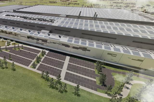A CGI of the Britishvolt factory, being built at Cambois.