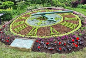 Morpeth’s floral clock in Carlisle Park recently received its traditional colourful carpet bedding.