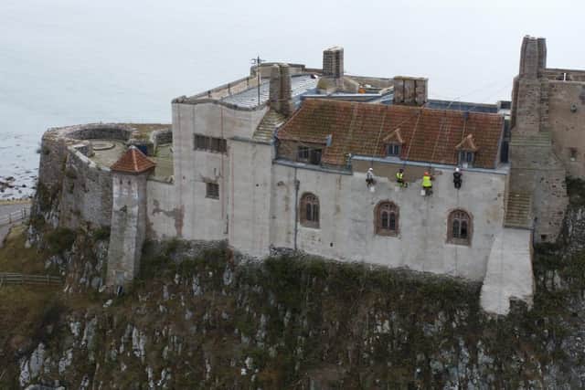 Repairs being carried out at Lindisfarne Castle. Picture: Nick Lewis