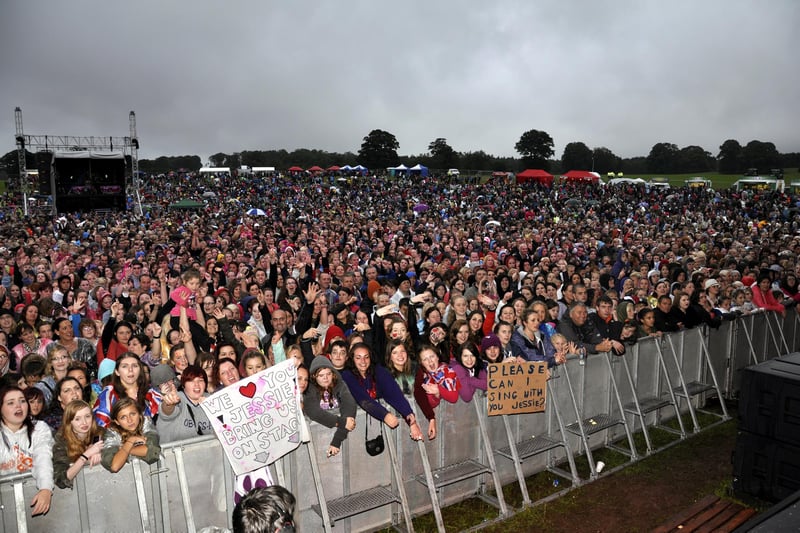 Crowds waiting for Jessie J to appear on stage in Alnwick in August 2012.