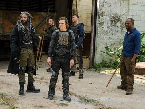 Morgan with King Ezekiel and other from the Kingdom.