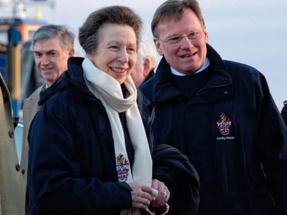 Princess Anne with Captain Ian McNaught from Trinity House