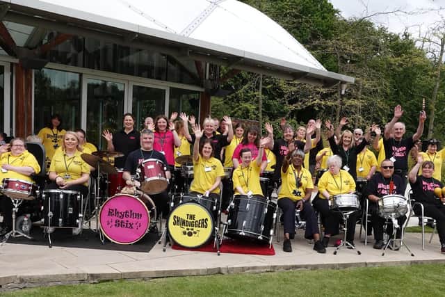 Rhythm Stix  from Alnwick and the Shindiggers from Berwick were among the groups providing music at the garden party.
Picture by Jane Coltman
