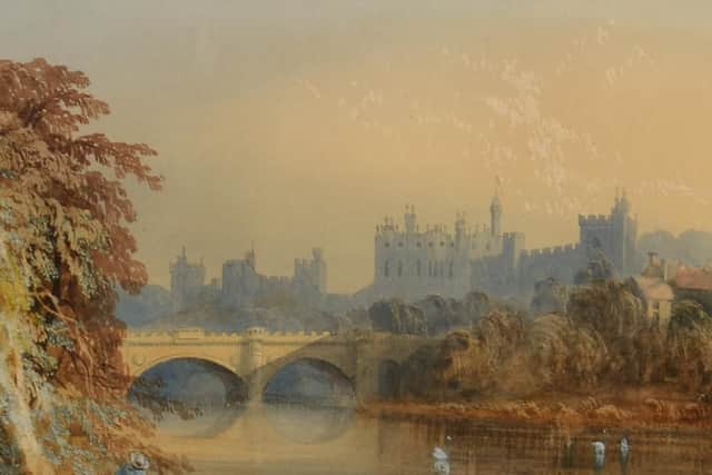 An Alfred de Breanski  oil painting of Durham has an estimate of 8,000 to 12,000.