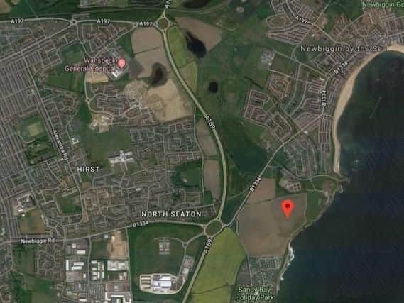 The site of the proposed new caravan park to the south of Newbiggin. Picture from Google Maps.