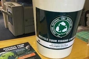 The bins for angling line which will be appearing in Northumberland.