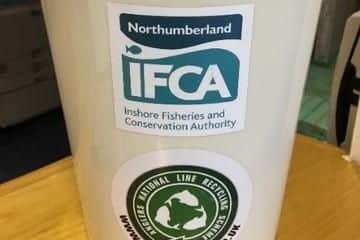 The bins for angling line which will be appearing in Northumberland.