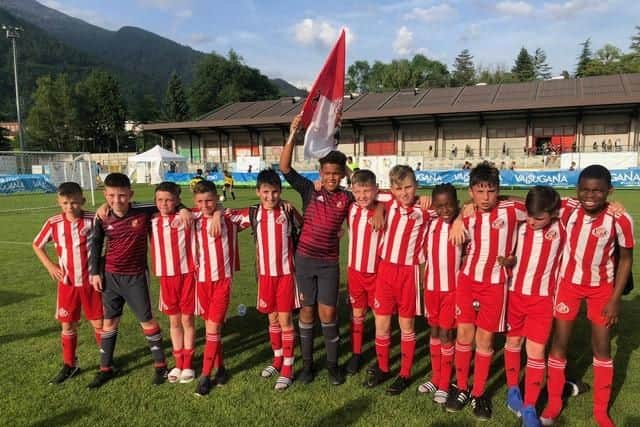 The Sunderland Academy team at the Pulcino d'Oro tournament in Italy.