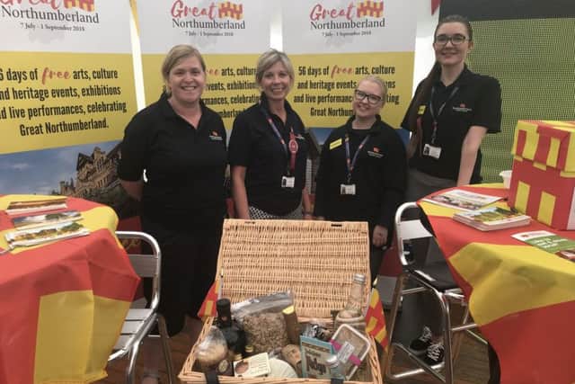Hayley Quarmby, Ann Bridges, Lyndsey Spark and Rachel Bruce, the county's team in the Produced in Northumberland and Great Northumberland marquee at the County Show.
