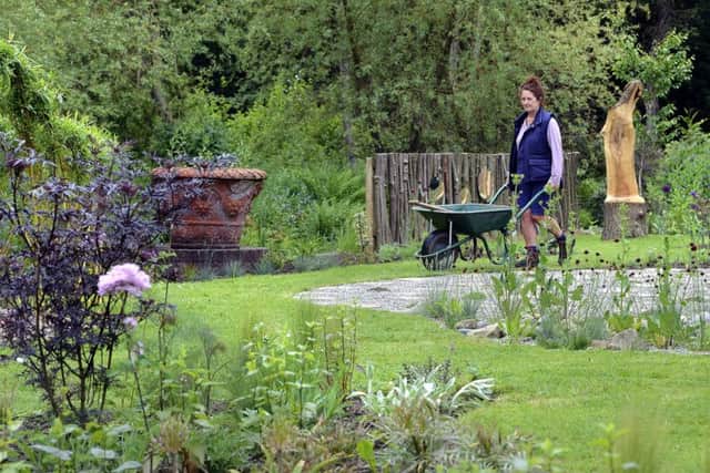 Rebecca Turner in the new sensory garden at Howick Hall which has been created though a partnership with the North Northumberland branch of the National Autistic Society. Picture by Jane Coltman