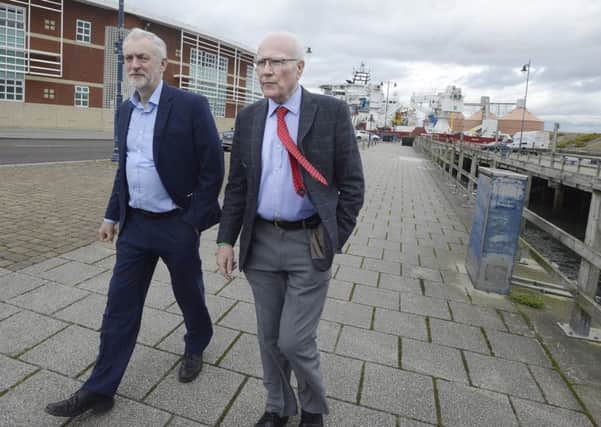 Labour leader Jeremy Corbyn with MP Ronnie Campbell during a visit to Blyth last year. Picture by Jane Coltman