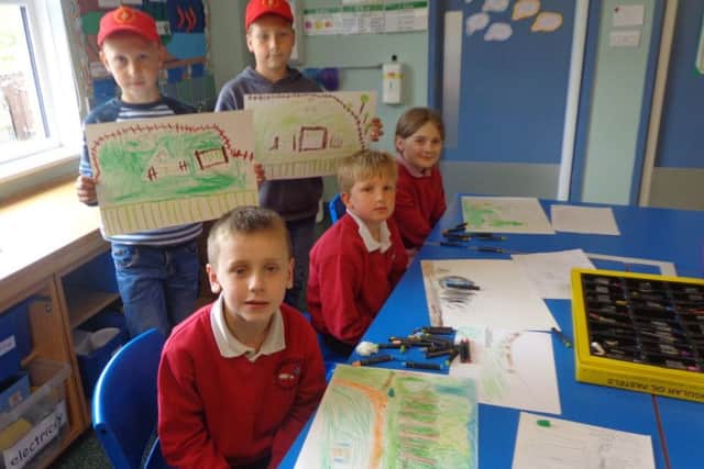 The boys from Belarus in the classroom at Netherton Northside First School.