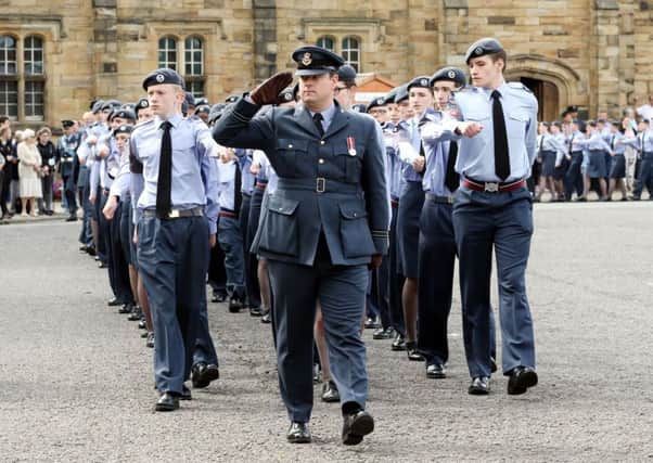 Cadets from Durham Northumberland Wing of the Air Training Corps taking part in the RAF100 Parade at Durham. Picture by Paul Norris.