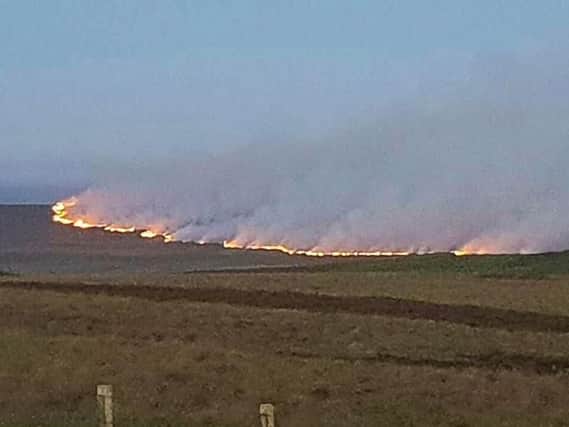 The Otterburn grass fires picture near Yardhope by Ema Caskie last night.