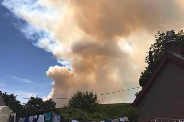 Dramatic picture of the smoke from the Otterburn fires, taken by Jaycee Charlton who lives in the Upper Coquet Valley. She says her washing is fine as the smoke is so high.