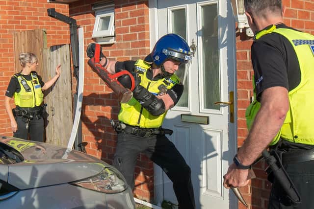 A Northumbria Police raid on one of the properties this morning.