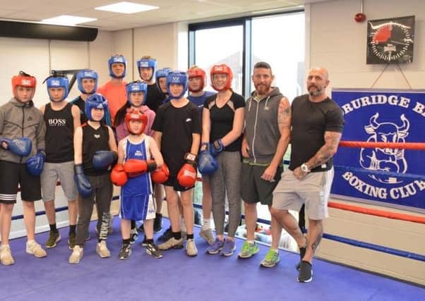 Druridge Bay Boxing Club members in their new ring.