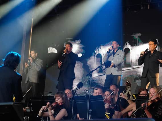 Il Divo perform at Alwnick Castle Pastures. Pictures by Jane Coltman