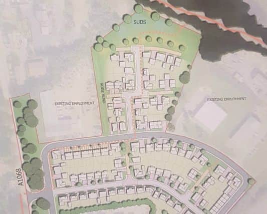 The housing plan for the trading estate, which is the subject of the planning inquiry.