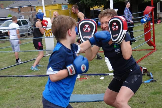 Sparring with Wooler boxing club.