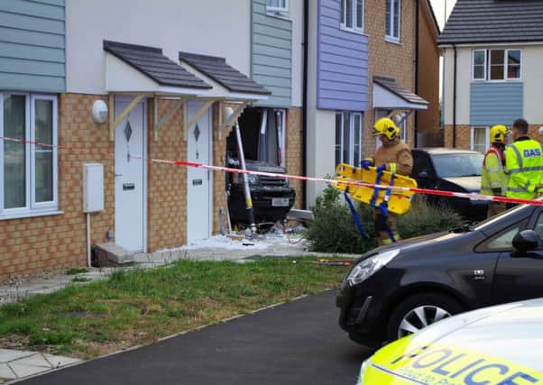 A car crashes into a house in Ark Royal Close, Cowpen, in Blyth.