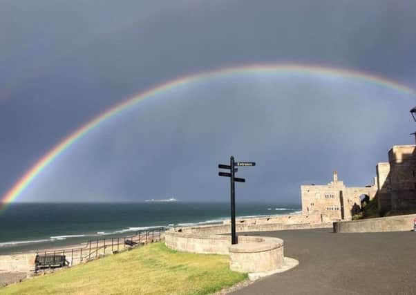 The weather is certainly providing some spectacular pictures. How about this amazing rainbow seen from inside Bamburgh Castle and taken by Karen Larkin? You can see the Inner Farne perfectly framed. 302 Facebook likes