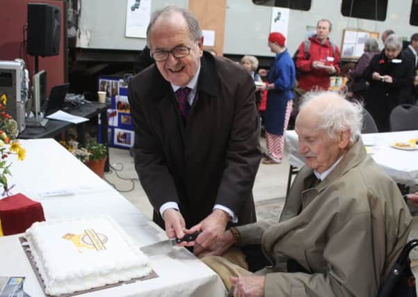 Kay Seymour-Walker with Lord Beith at the official opening of the Aln Valley Railway in 2013. Picture by Pat Murphy