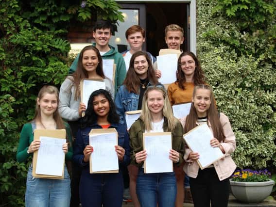 Pupils at Kings Priory with their GCSE results.