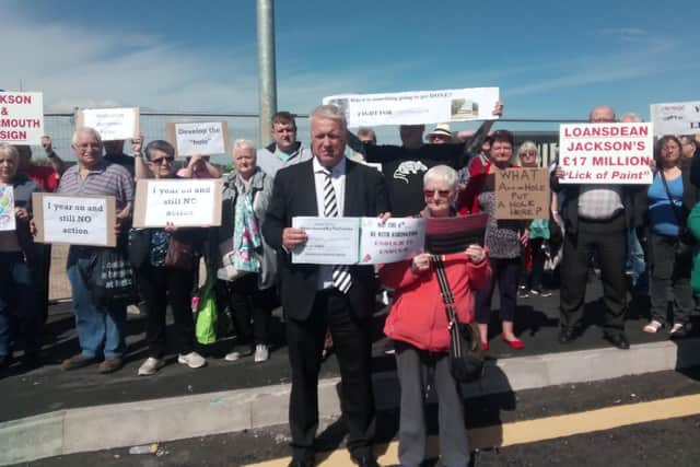 Wansbeck MP Ian Lavery at an Ashington Hole protest earlier this year.