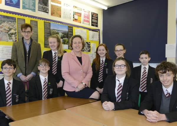 Anne-Marie Trevelyan at Berwick Academy. The MP now has a role assisting education ministers.