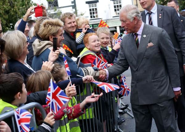 Prince Charles is given a warm Northumbrian welcome in Hexham.