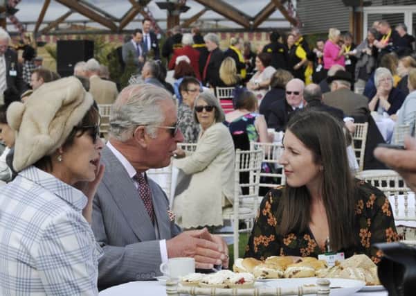 The Prince of Wales at the garden party for volunteers and carers at The Alnwick Garden. Picture by Jane Coltman