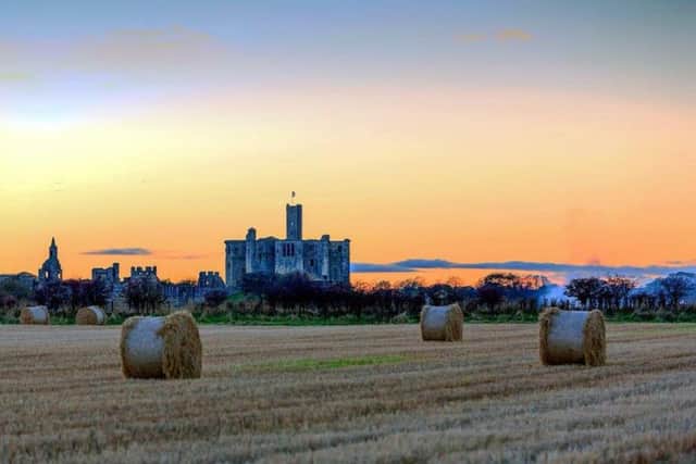 SECOND: Warkworth Castle at sunset by Brian Boyd (202 likes)