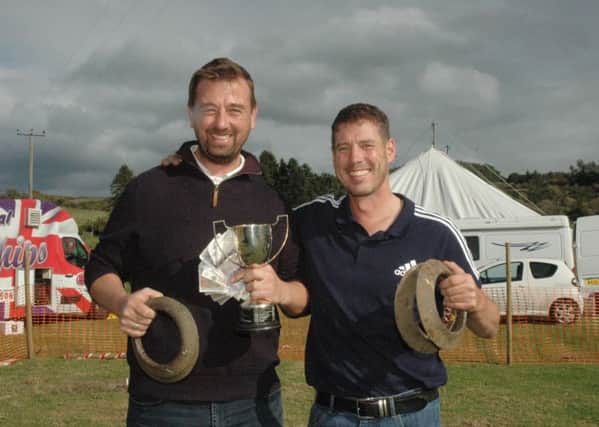 Quoits winner Darren Whitfield, from Hepple, and runner-up Richard Mason, from Rothbury.