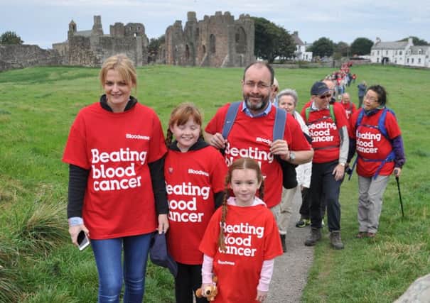 The annual Forget-Me-Not walk on Holy Island in aid of Bloodwise.