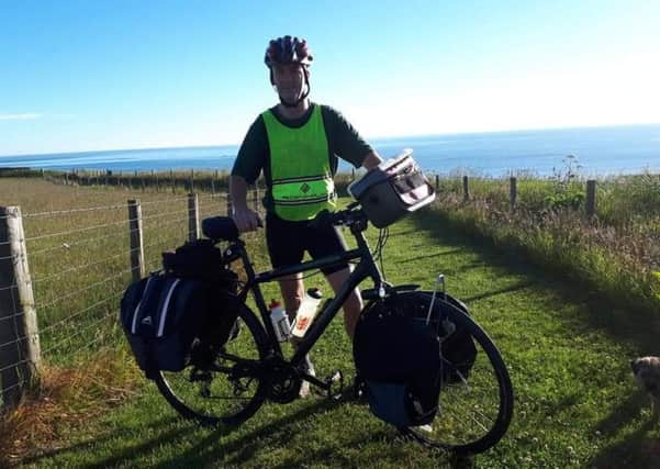 Farmer Richard Hodgson sets off for Land's End from Marshall Meadows Bay, the northernmost point of England 2.5 miles to the north of Berwick.