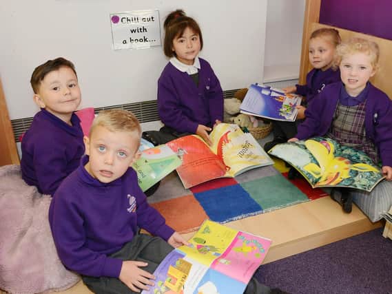 Pupils at Swansfield Park Primary School in Alnwick enjoy their first days at school. Pictures by Jane Coltman