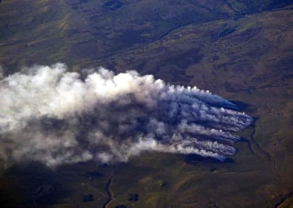 A wildfire at the Otterburn ranges.
