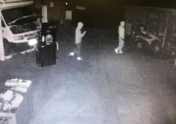 CCTV footage of the thieves at Mike Hope of Wooler.