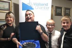 David Turner, aka Junior Turner, is joined by Cory and Cain Davison as he is appointed Wallsend's first ambassador by the town's chamber of trade.