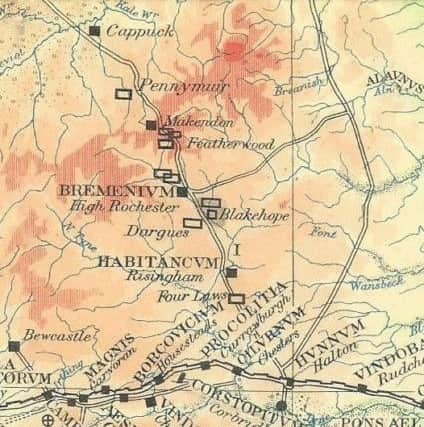 Extract of 1928 OS map of Roman Britain.
