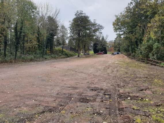 The current golf club car park where 10 new homes are to be built.